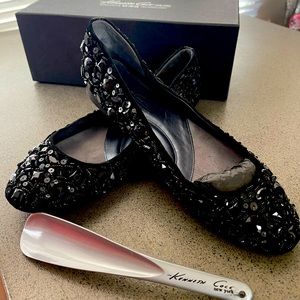 Kenneth Cole 9•2•5 technology crystal flats black sz 10